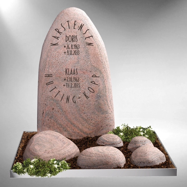 Grabstein modern in Steel gray