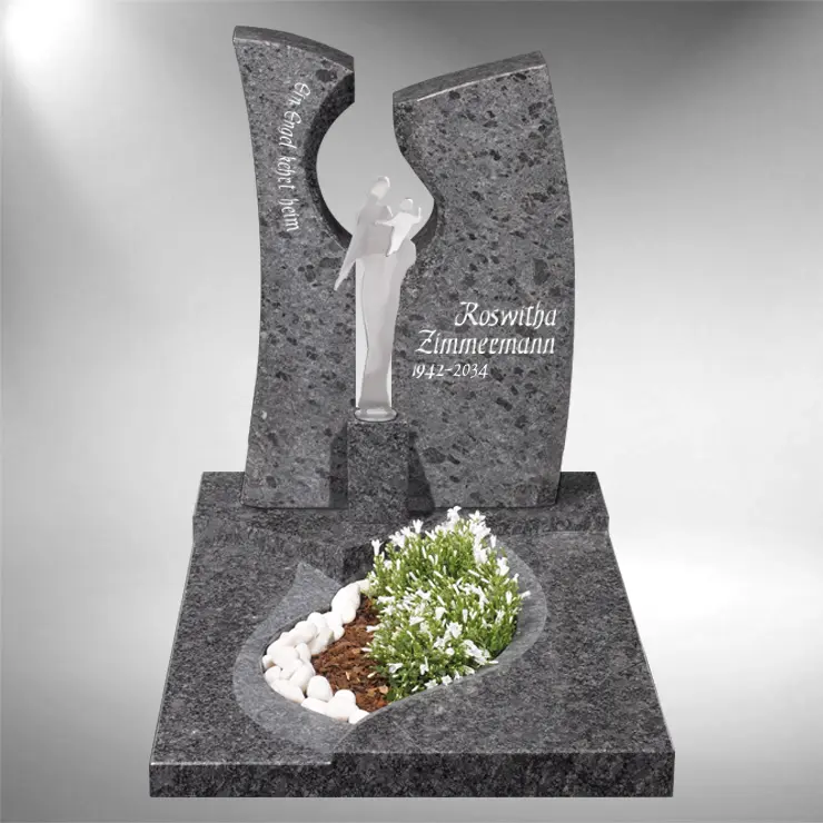 Grabstein modern in Steel gray